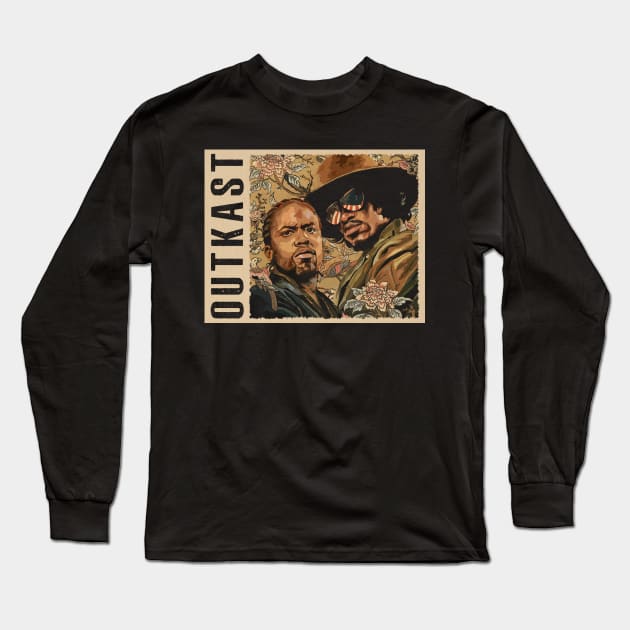 Southern Hip Hop Legends Timeless Images of Outkast Long Sleeve T-Shirt by Hayes Anita Blanchard